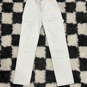 White Straight-Leg Pants